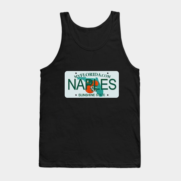 Naples Florida License Plate Tank Top by Mel's Designs